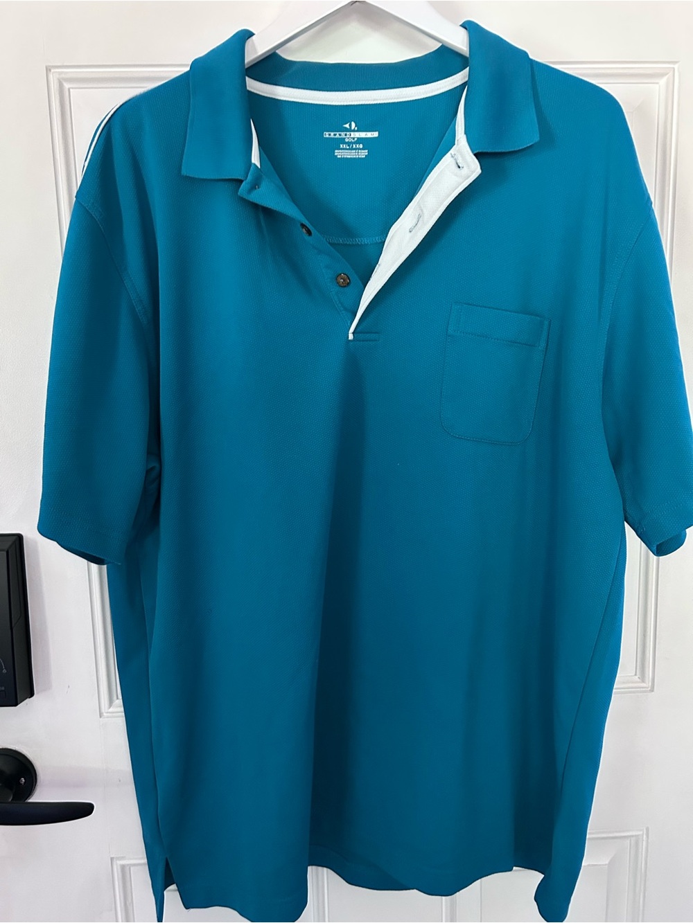 Grand Slam Teal Short-Sleeve Polo with Chest Pocket